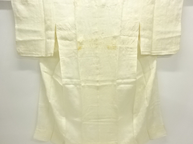 アンティーク　本麻透かし織　草花模様長襦袢